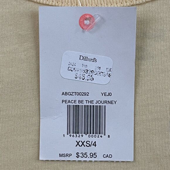 Billabong Peace Be The Journey Thermal Shirt XXS Yellow Long Sleeve NWT - Picture 8 of 10